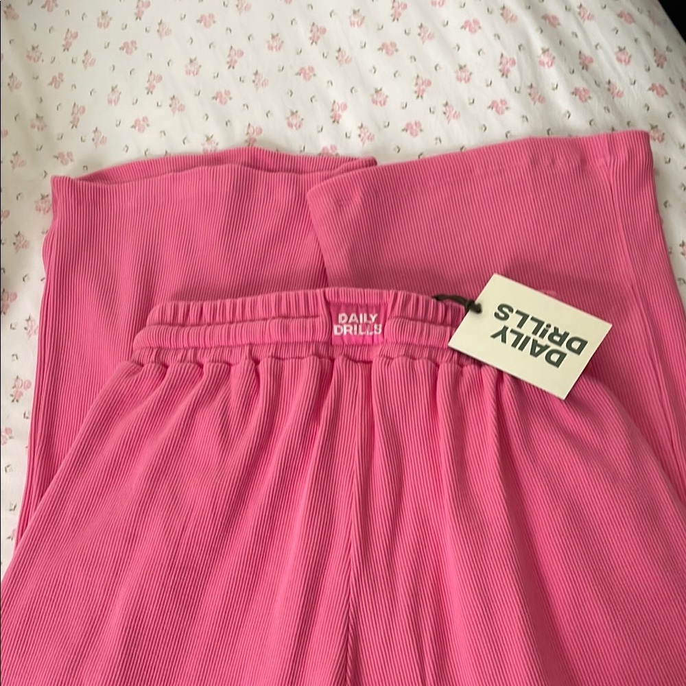 Daily Drills Ribbed Pink Pants